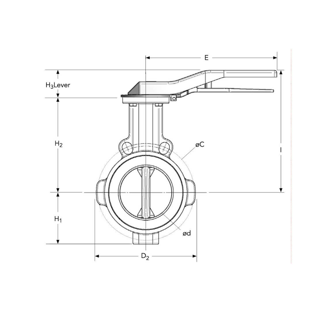 ChemValve Metal Body Fluoropolymer Lined Butterfly Valves