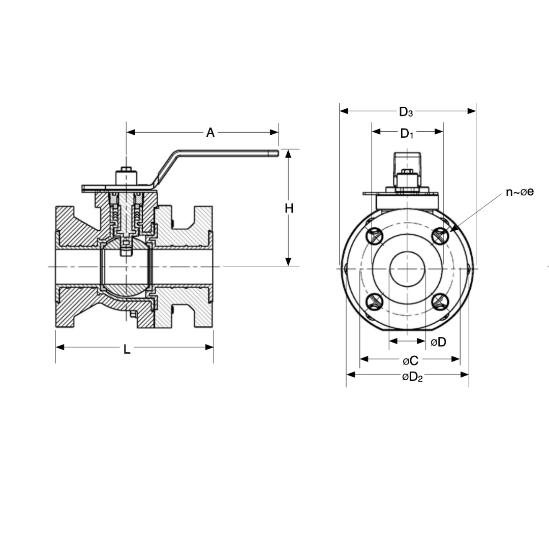 Hybrid PFA or PVDF Lined Composite Ball Valves