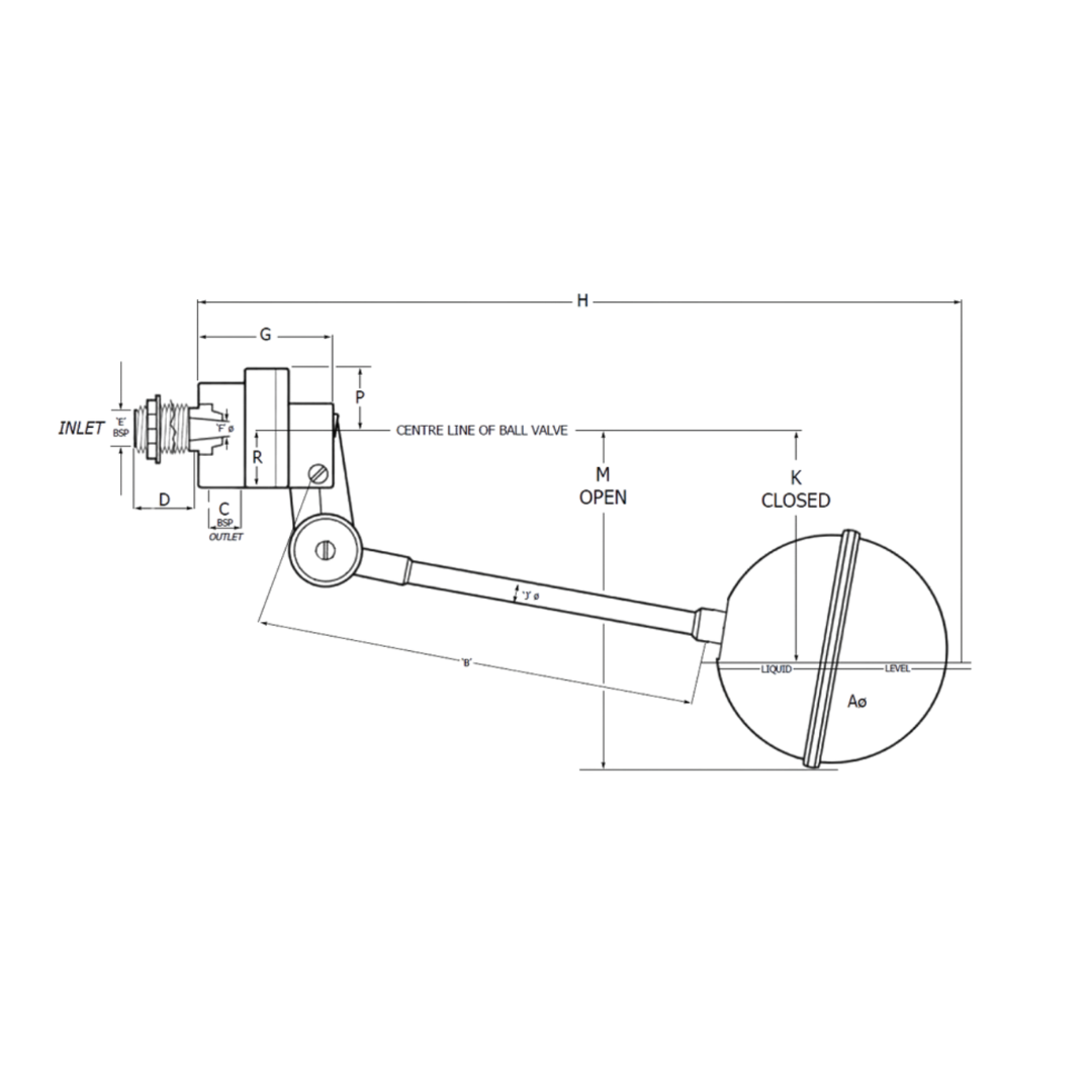 PVL PolyPro 015 - All Polypropylene Float Valve