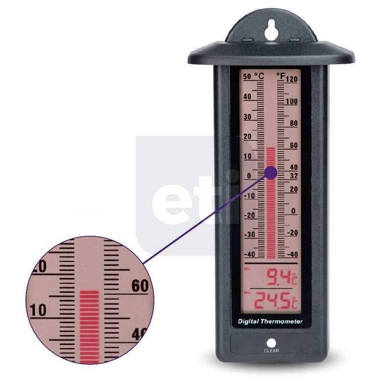Max Min Digital Thermometer With LCD Bar Graph