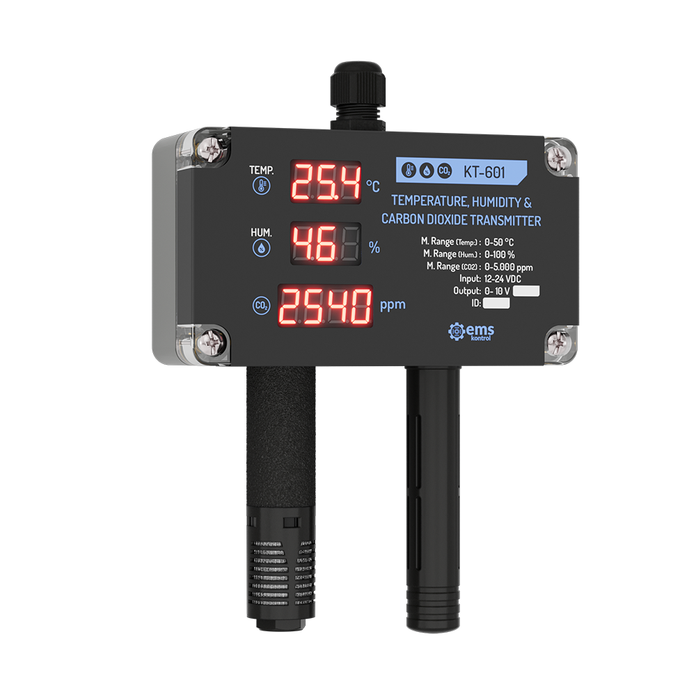 EMS Kontrol KT-6XX Display Temperature, Humidity & CO₂ Transmitter
