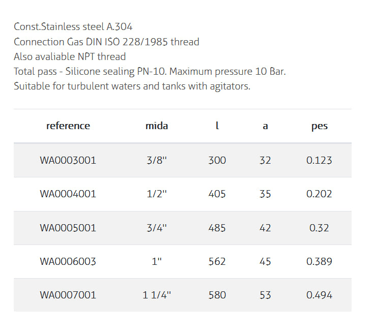 Floating Valve SS A.304 With Reinforced Lever