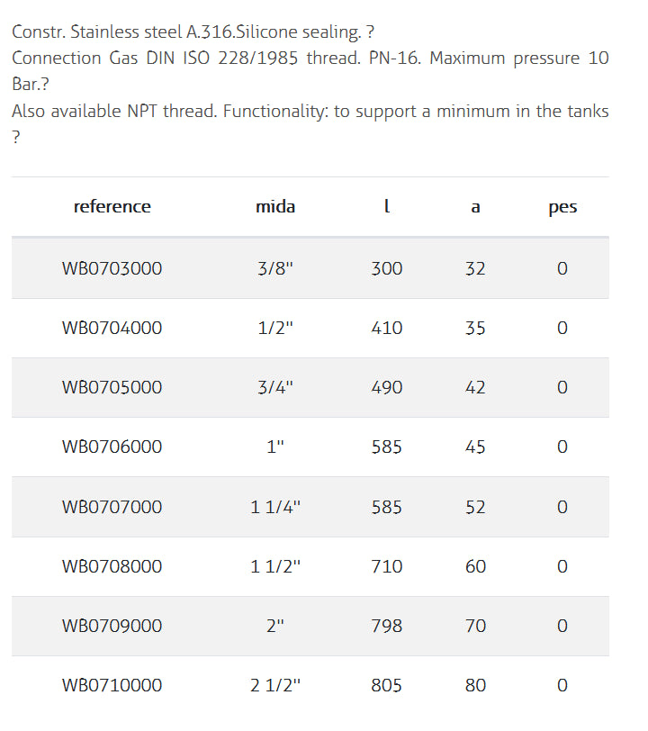 Floating Valve SS A.316 Guided