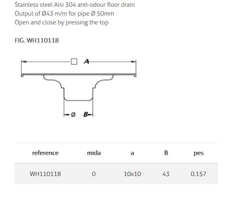 Click SS Drain Floor 10x10cm