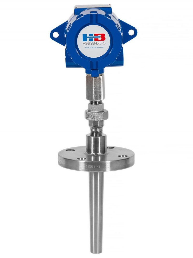 RTD Sensor (Pt100, Pt1000) with Solid Drilled Flanged Thermowell