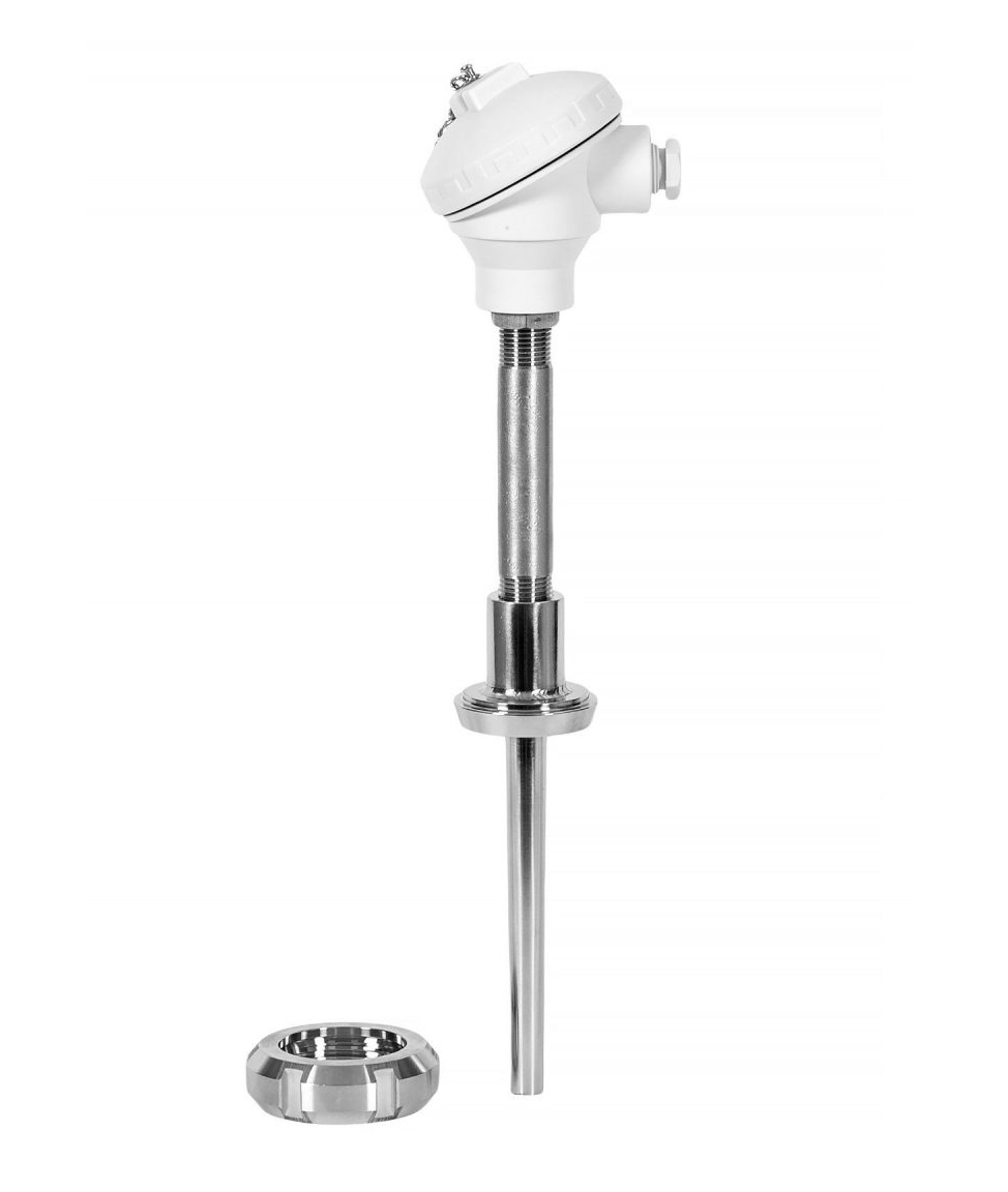 RTD Sensor (Pt100, Pt1000) with Solid Drilled DIN 11851 Hygienic Thermowell