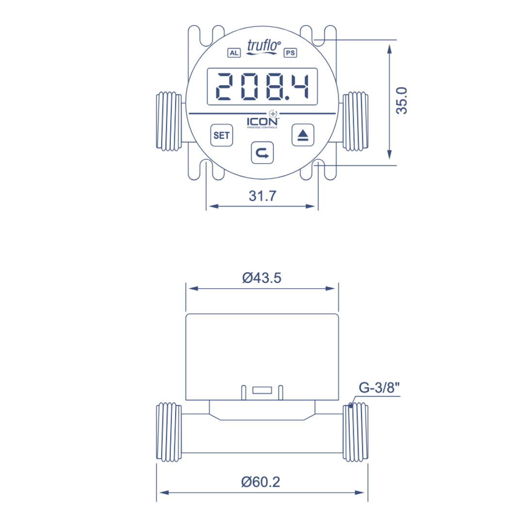 ProPulse 2® Series Mini Turbine Flow Meter Sensor