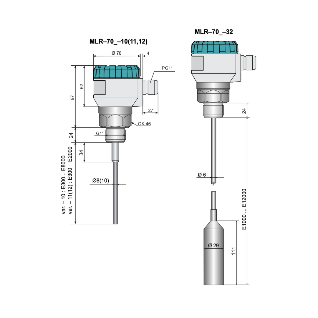 MLR-70 Guided-Wave Radar Level Sensor