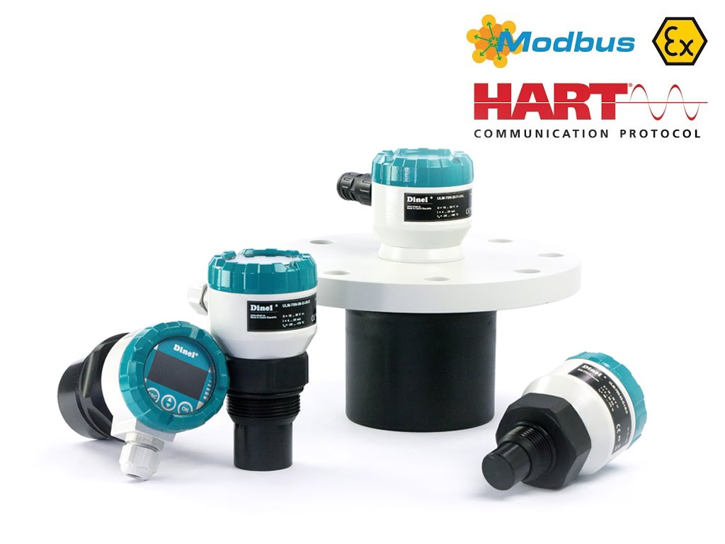 Dinel ULM-70 ultrasonic level transmitter with HART or Modbus RTU