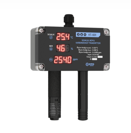EMS Kontrol KT-6XX Display Temperature, Humidity & CO₂ Transmitter