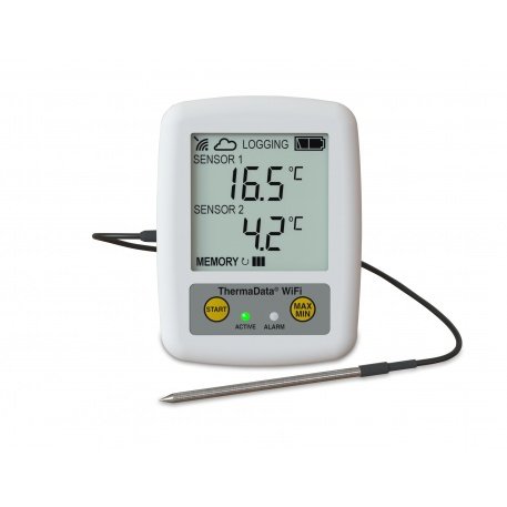 WiFi Logger ThermaData TD1F - two channel thermistor logger