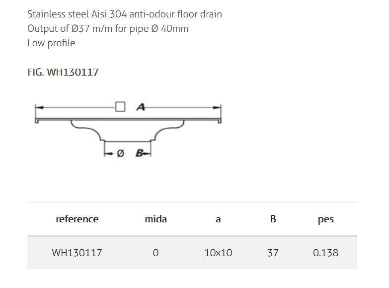 SS Drain Floor With Siphon 10x10cm