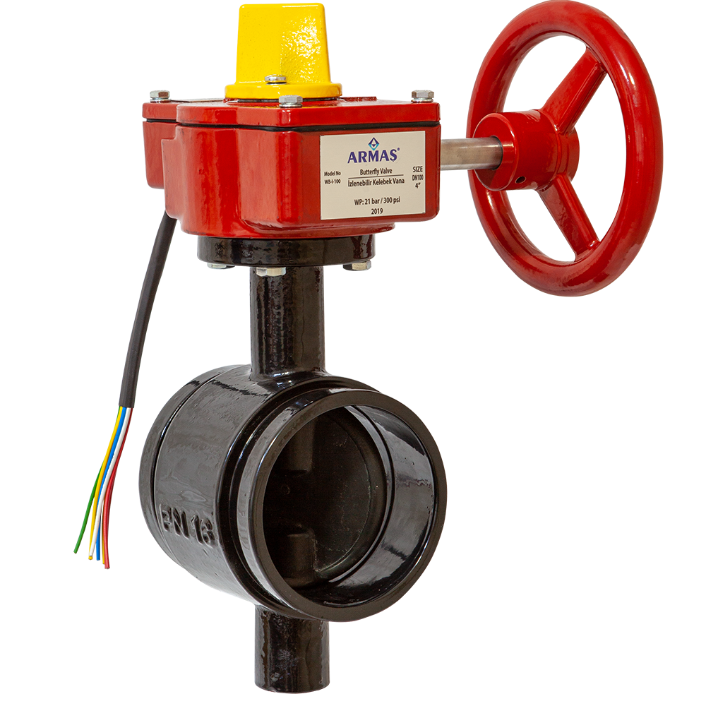 butterfly valve w/supervisory switch-grooved type